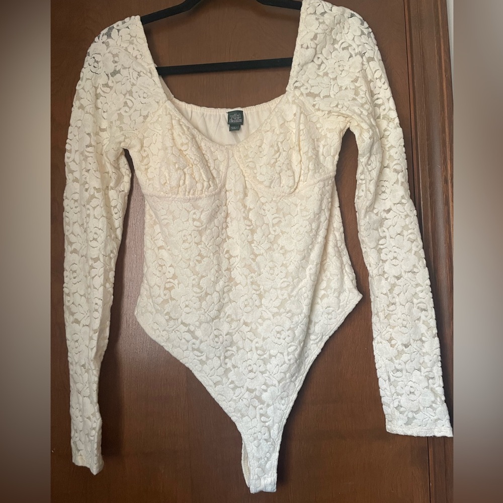 Wild Fable White Lace Bodysuit